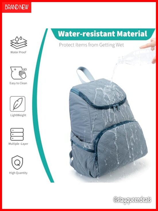 Quilted Puffer Backpack Large Waterproof Lightweight Travel Daypack main image 5
